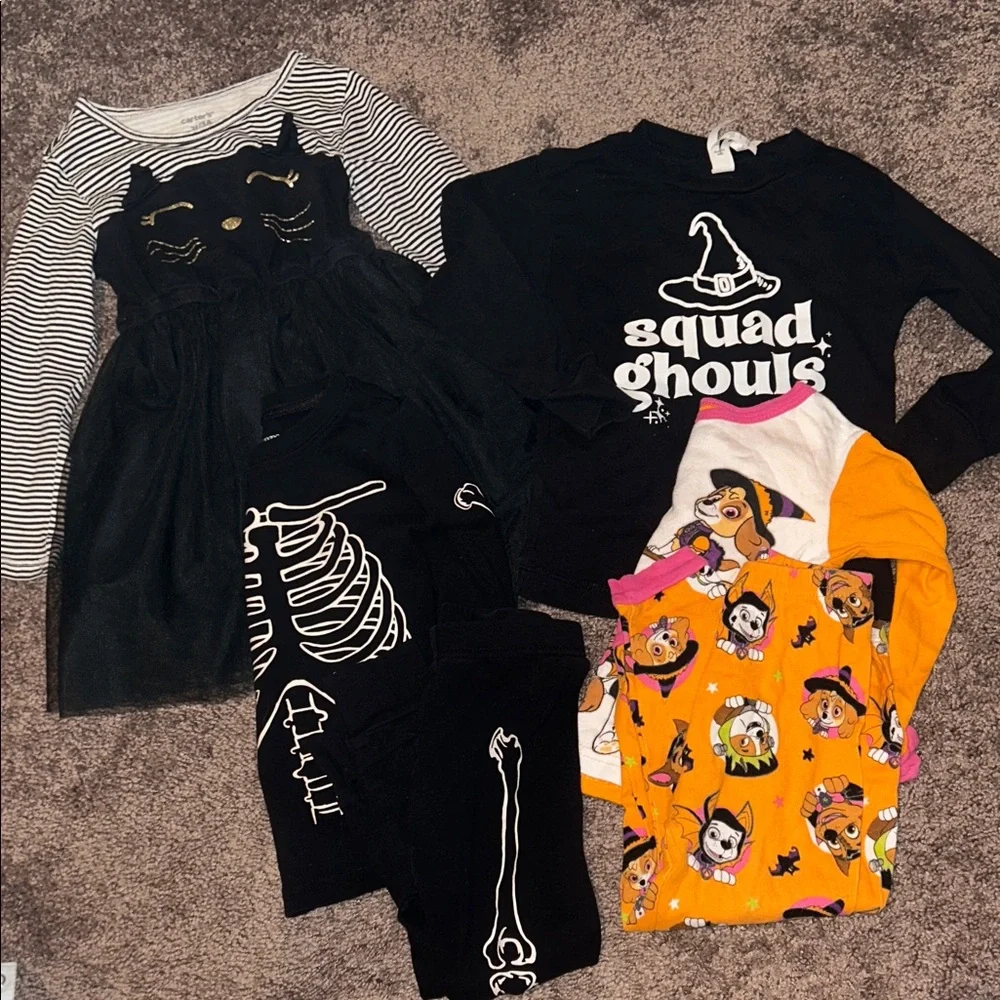 Toddler girl 2/3 Halloween dress top and PJ’s bundle
